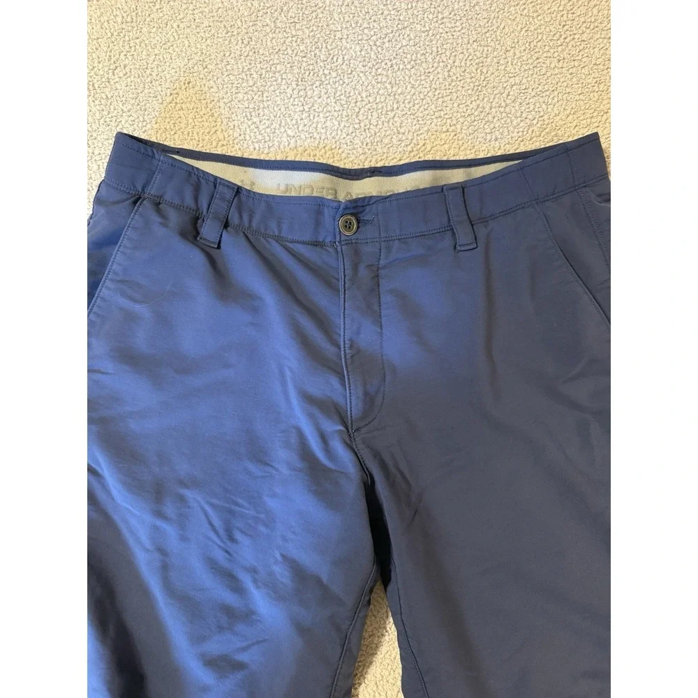 Under Armour The Match Play Shorts Blue Golf Stretch Loose Heat Gear Men 36